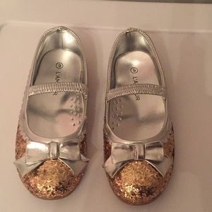 L’Amour Ariel Glitter Bow Flats